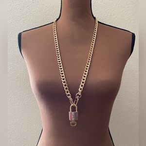 LV Lock & Key Necklace 30” Long